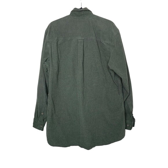Woolrich Flannel Feel Cotton Button Shacket Green Outdoor Sz LT - Picture 2 of 6
